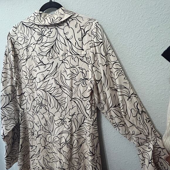 NEW Jonathan Simkhai Lee Linen Blend Midi Dress Painted Floral Size 10 Old Money - Picture 12 of 13